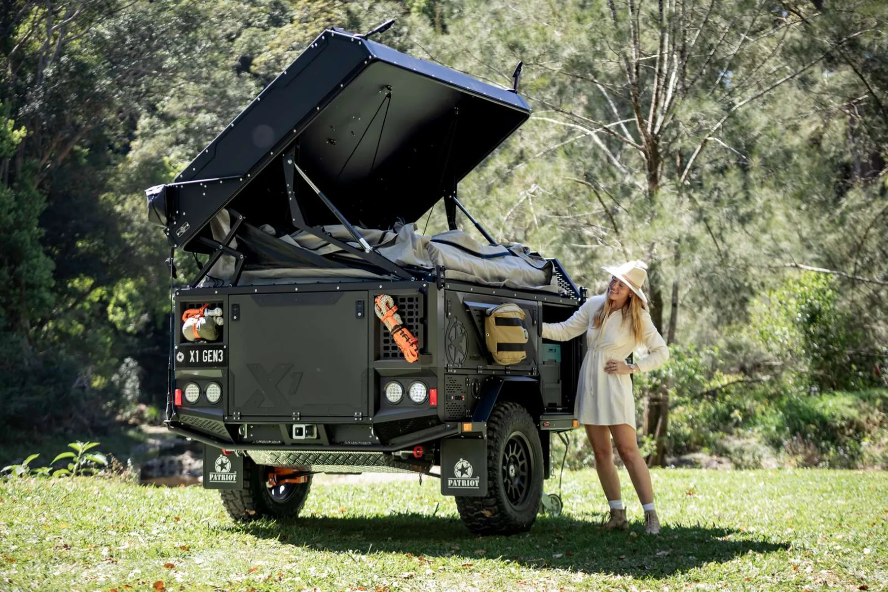 Setting up the camper
