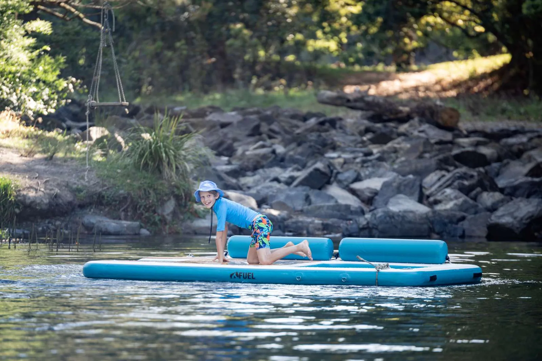 Paddleboarding on the creek