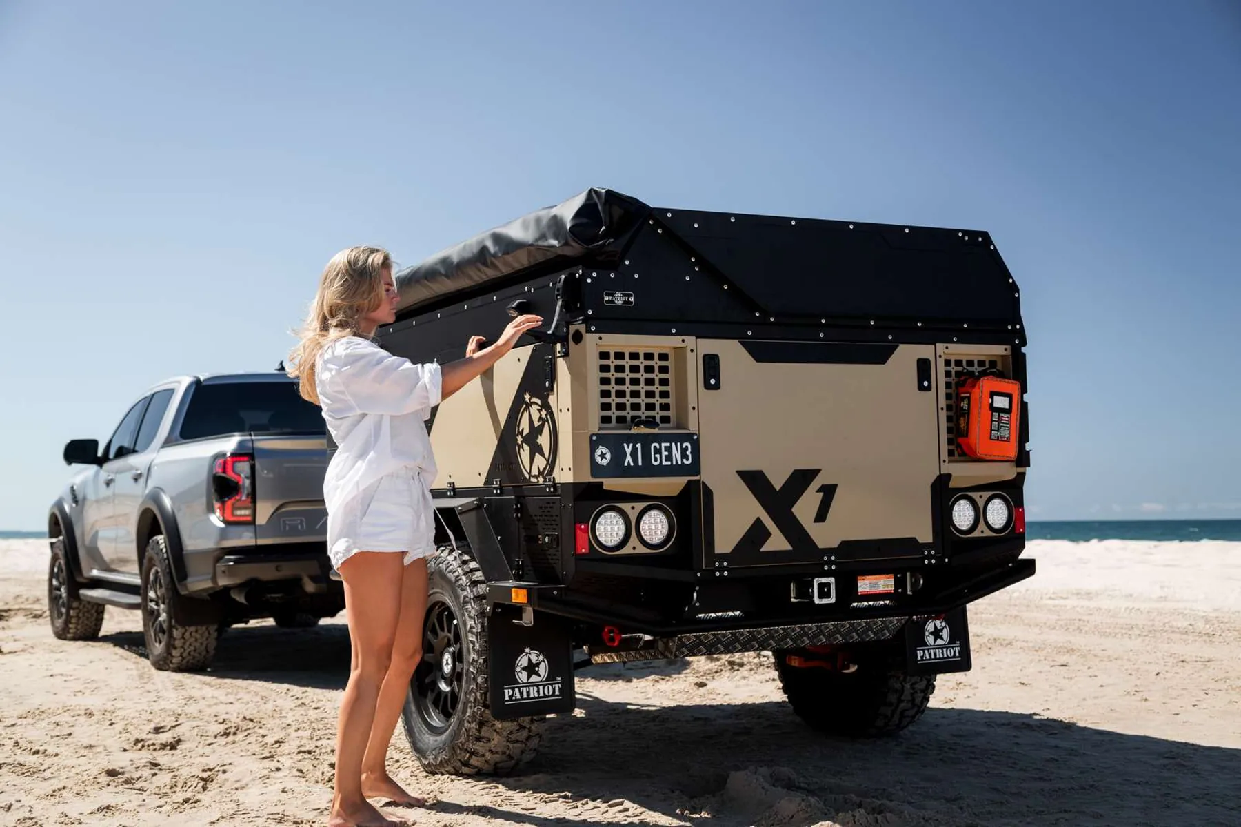 Setting up beside the beach