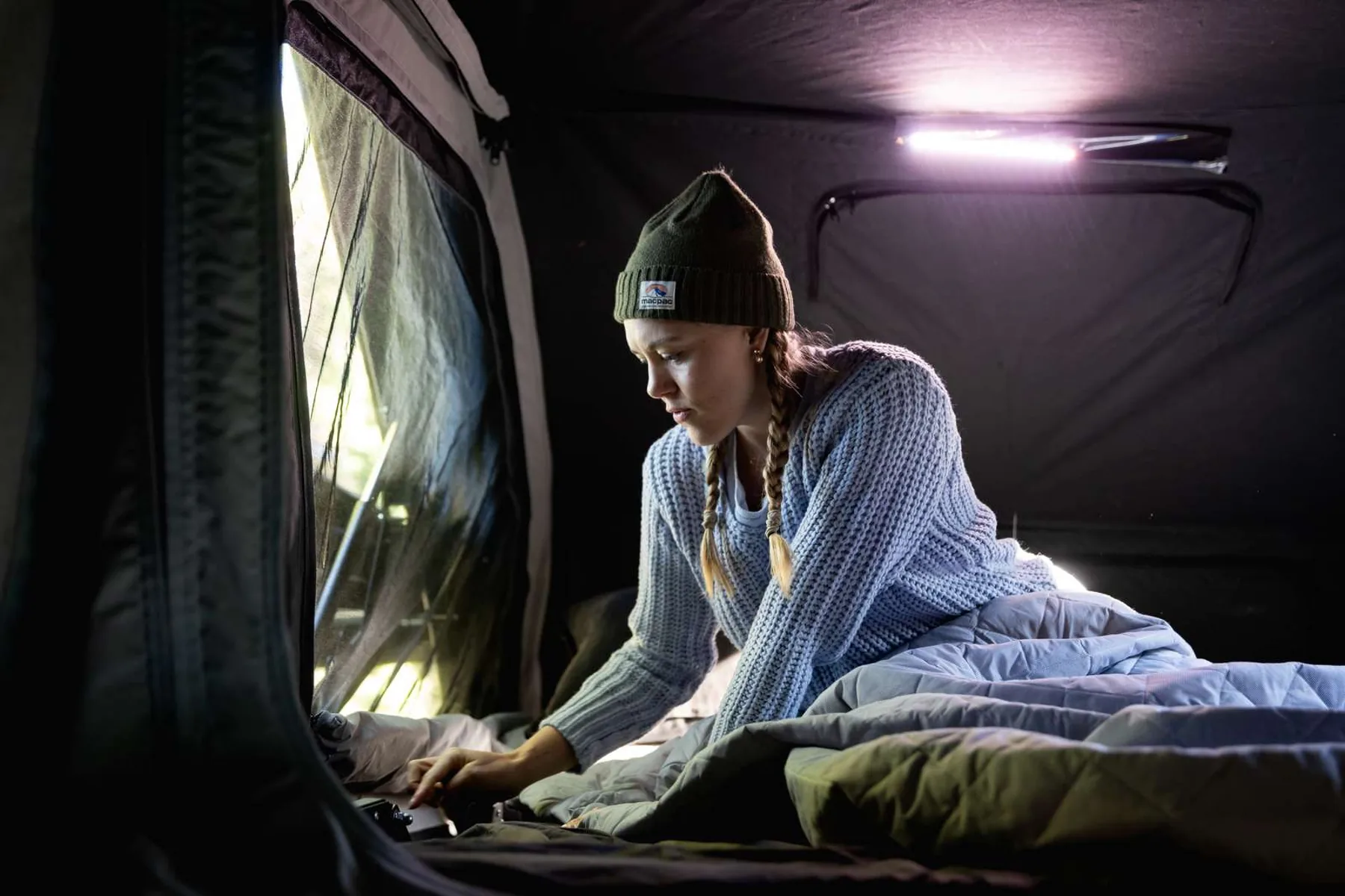 Morning inside the tent